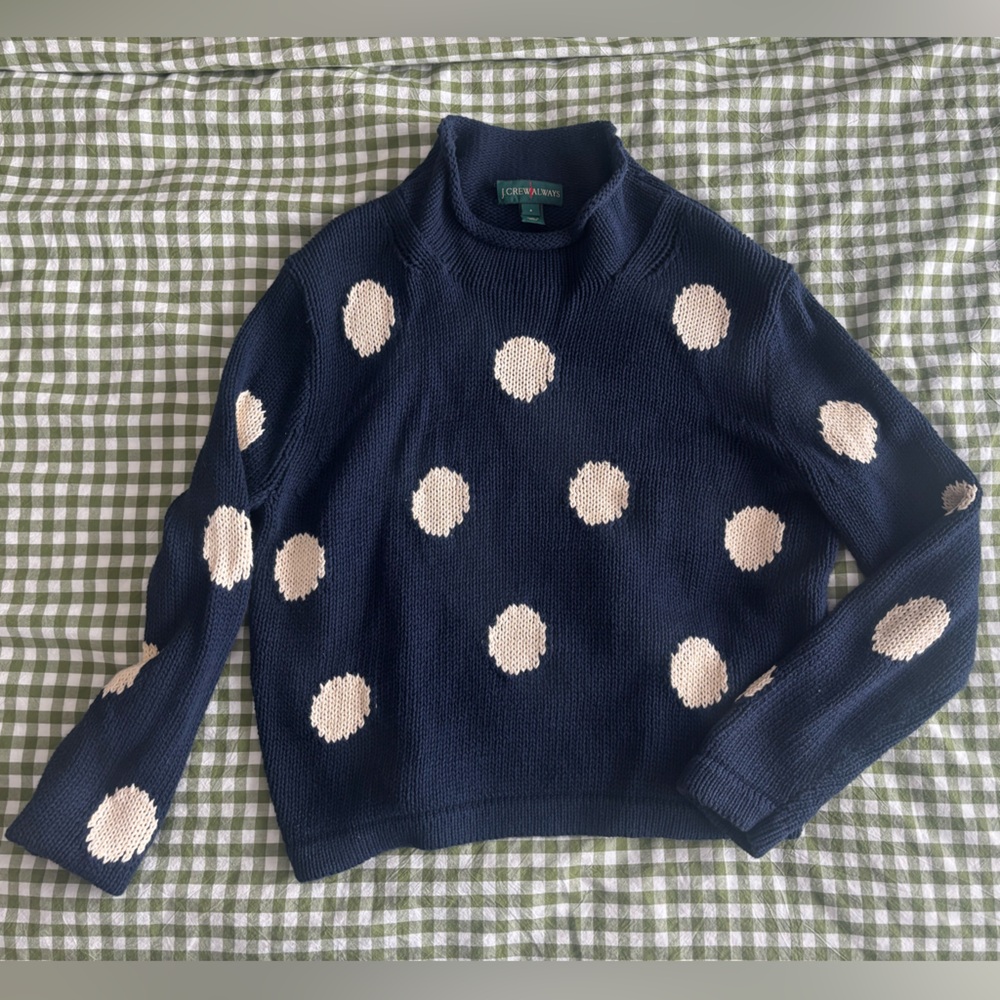 J.Crew Roll Neck Polka Dot Sweater